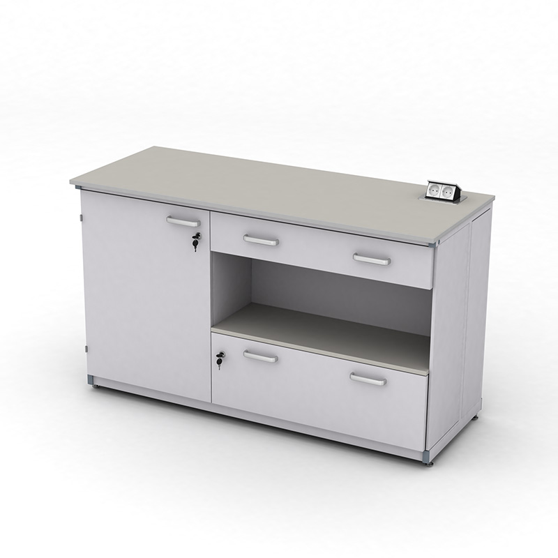 Cтіл демонстраційний лабораторний ЕКСПЕРТ з розетками. тумбою та шухлядами, Д-1500 мм, арт. 41-08.123